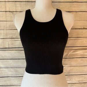 Wilfred Black Ribbed Crop Top